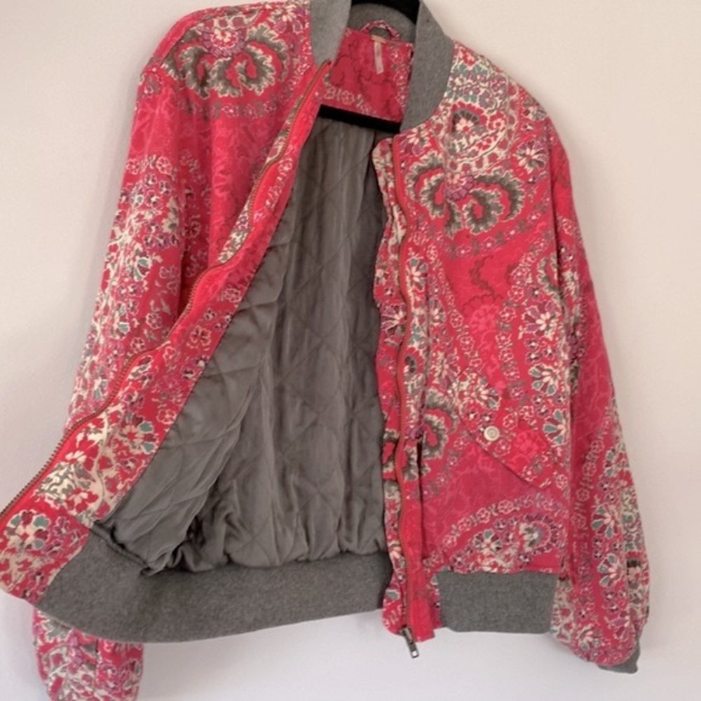 FREE PEOPLE Paisley Print Quilted Bomber Jacket - Picture 13 of 16
